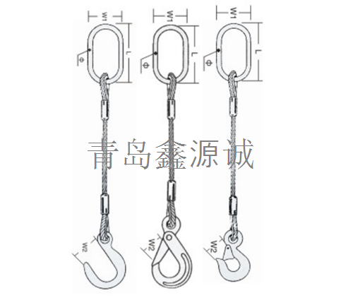 DOLECO三腿成套壓制鋼絲繩索具（麻芯）